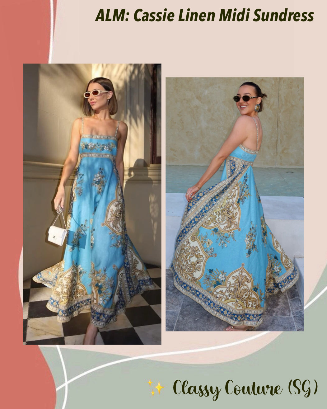 ALM Cassie Linen Midi Dress Sundress