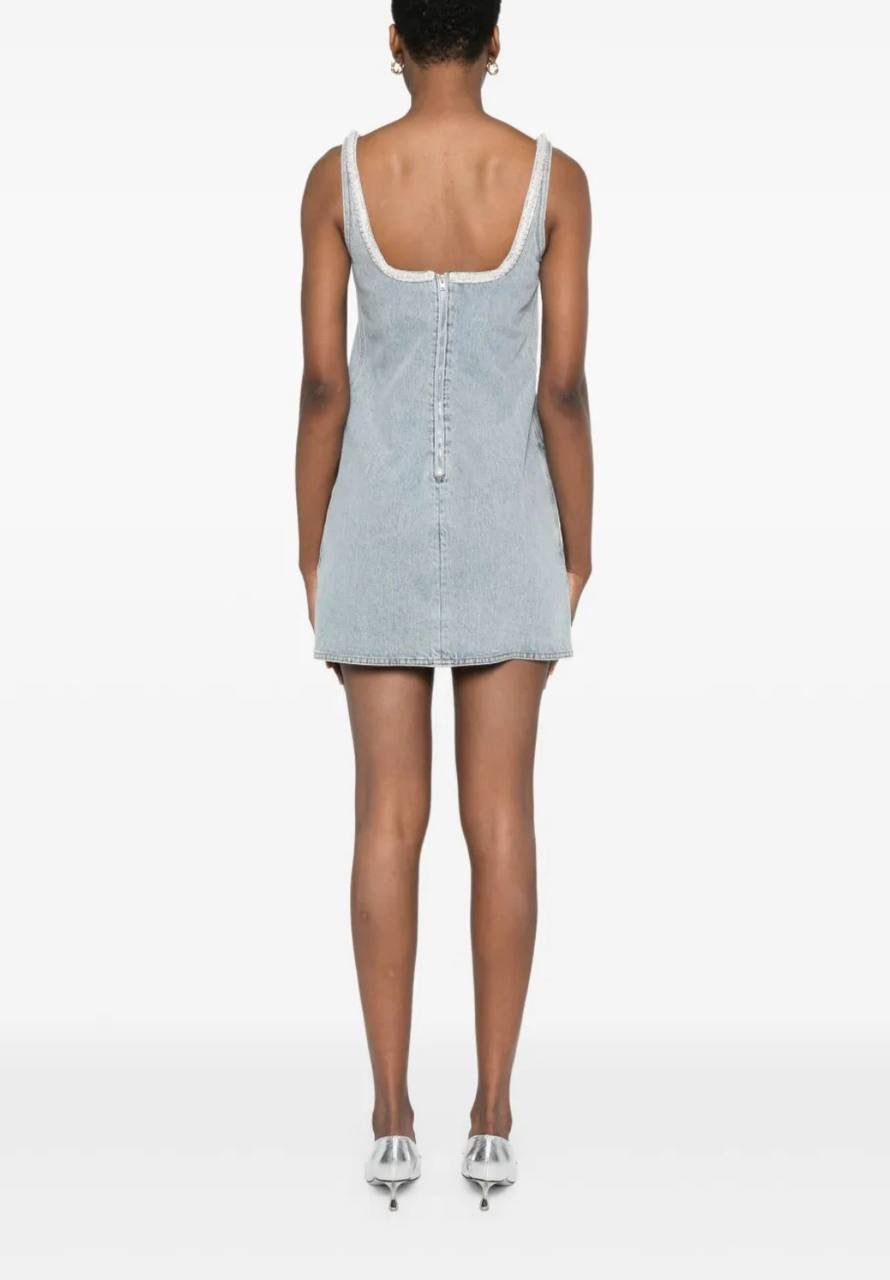 SP Light Blue Denim Bow Mini Dress