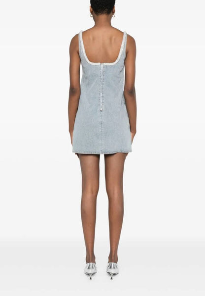 SP Light Blue Denim Bow Mini Dress