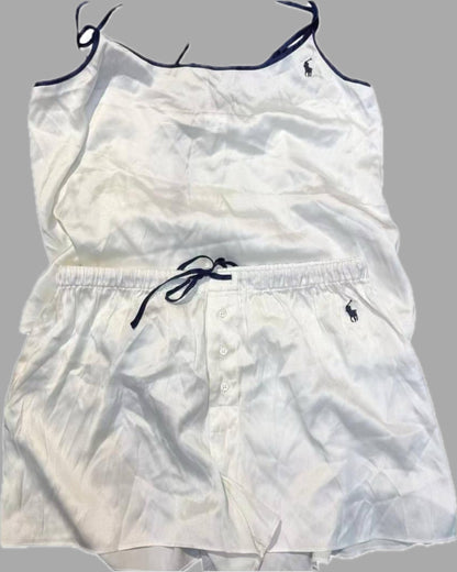 RL Silk-blend Cami & Shorts Contrast Sleep Lounge Set