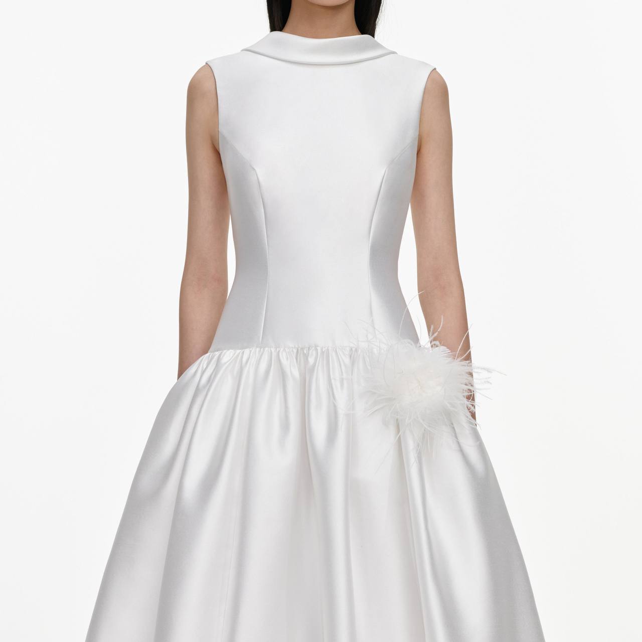 SP White Tafetta Bubble Hem Mini Dress