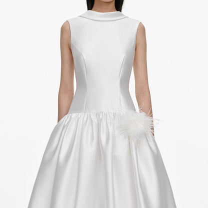 SP White Tafetta Bubble Hem Mini Dress
