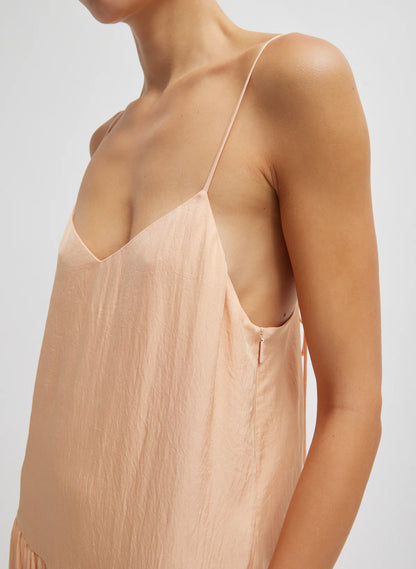 TB Spring Acetate Strappy Jalouise Midi Dress