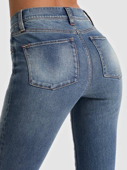 AO Roseline Bell High-Rise Flared Stretch-cotton Denim Jeans