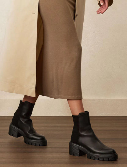 SW 5050 Soho Booties in Leather & Suede 70mm Heeled Boot