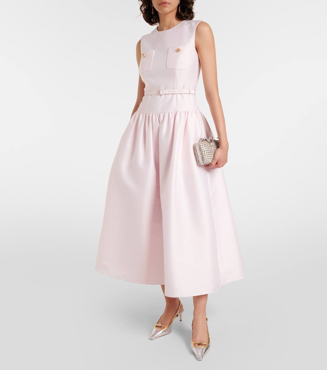 SP Pink Taffeta Midi Dress