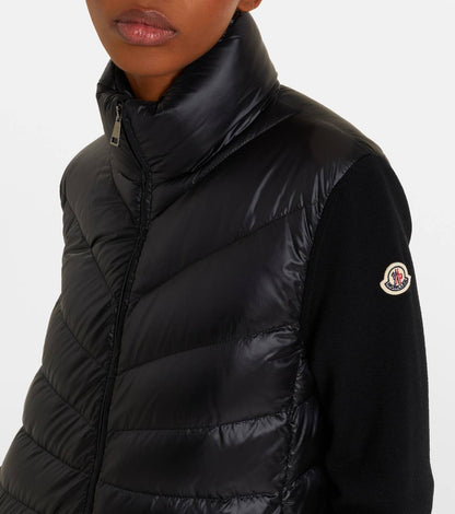 MC Quilted Puffer Jacket with Knit Sleeves