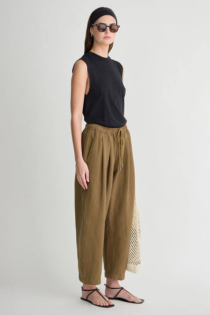 AA Everyday Pull-On Cotton-Linen Jogger Pants