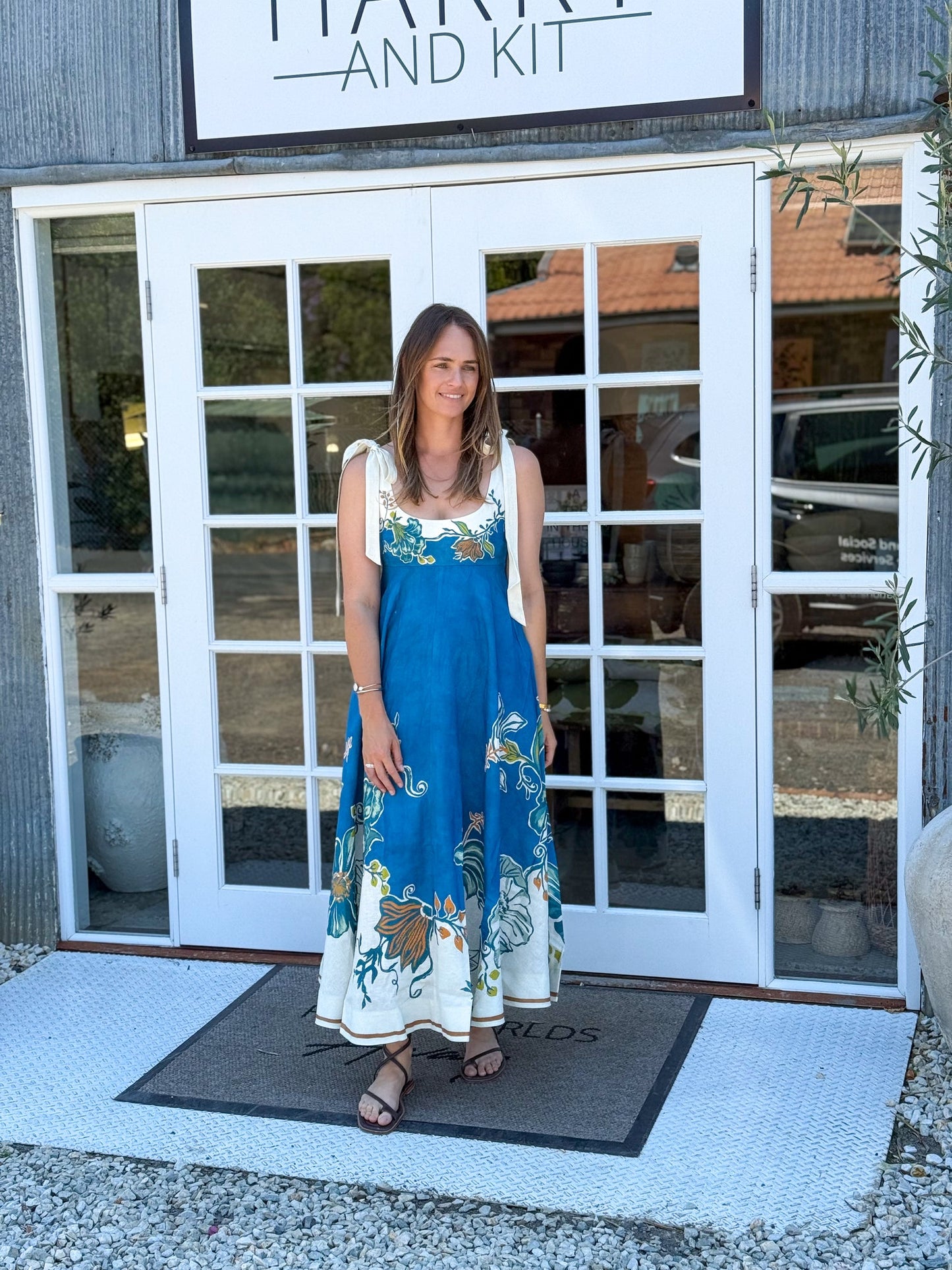 ALM Luda Ballet Linen Sundress Midi Dress