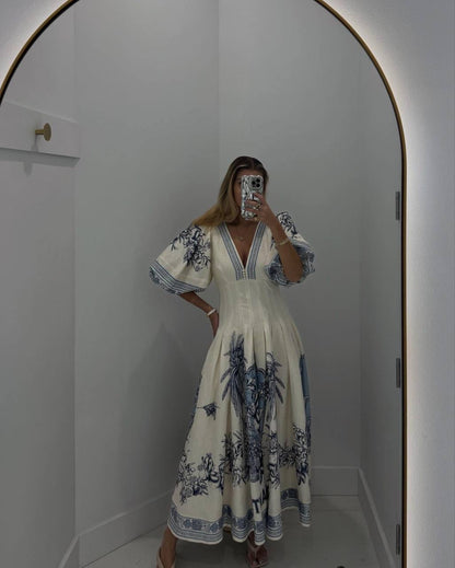 ALM Villa Romantica Linen-Viscose Corset Dress