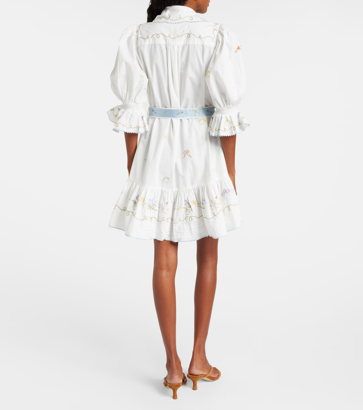 ALM Giulia Embroidered Cotton Mini Dress
