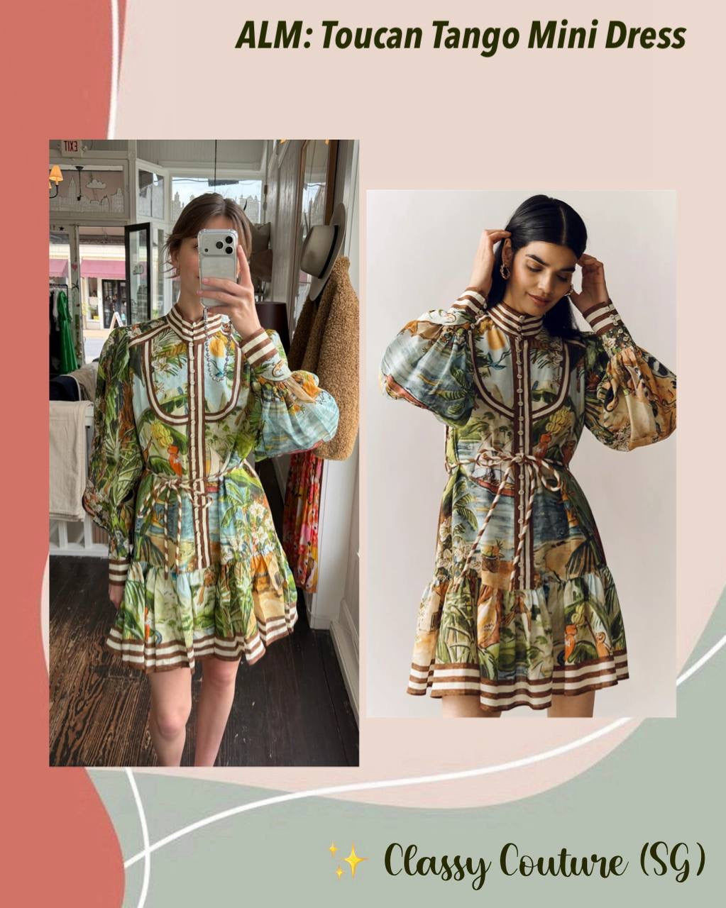 ALM Toucan Tango Yoke Ramie Mini Dress