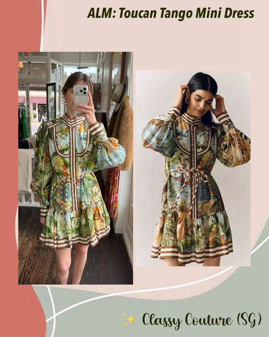 ALM Toucan Tango Yoke Ramie Mini Dress
