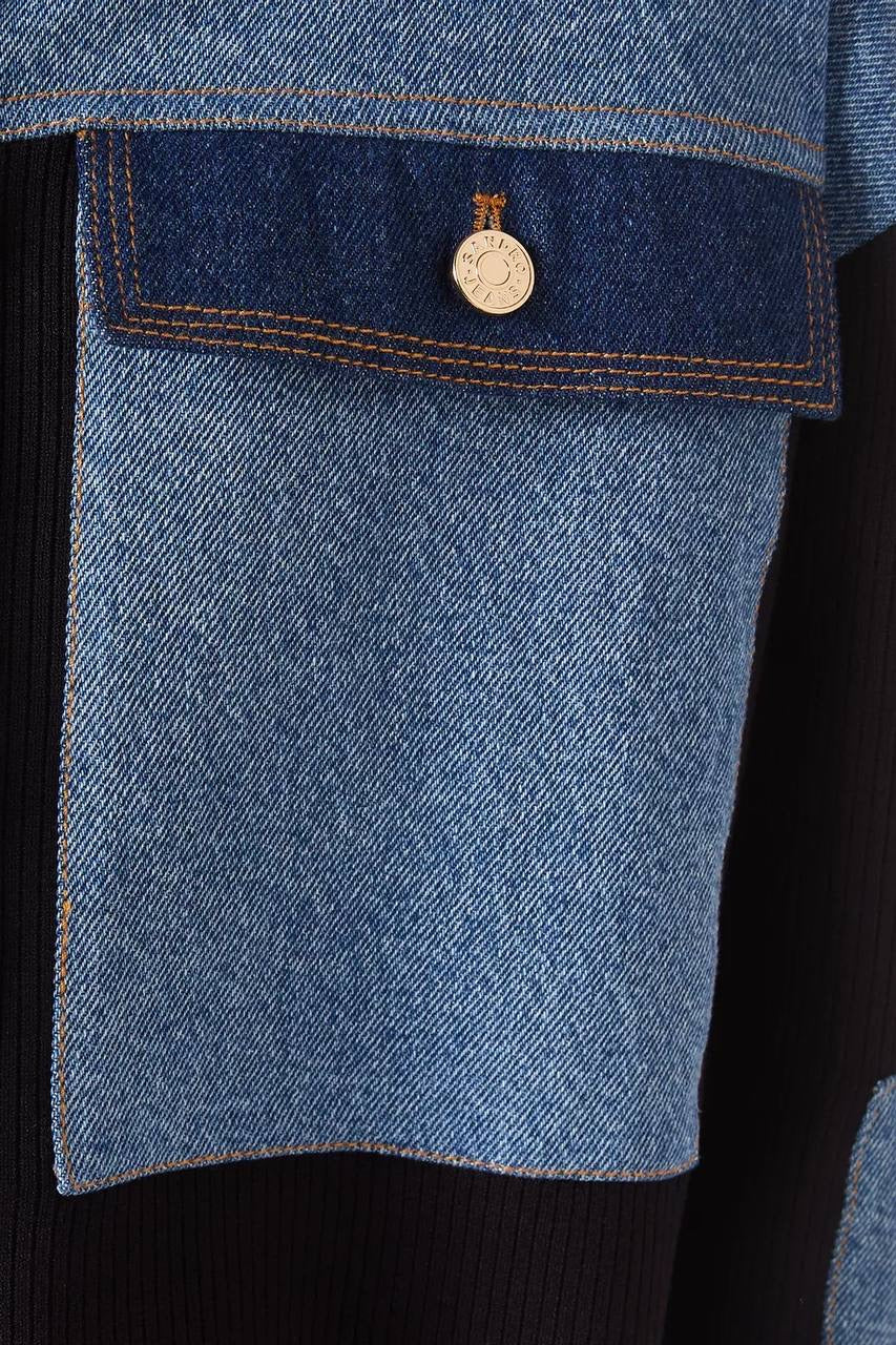 Celia Oversized Cardigan in Denim Mix