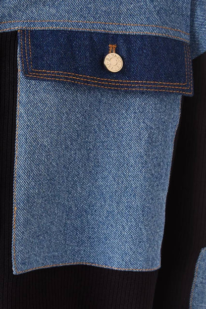 Celia Oversized Cardigan in Denim Mix