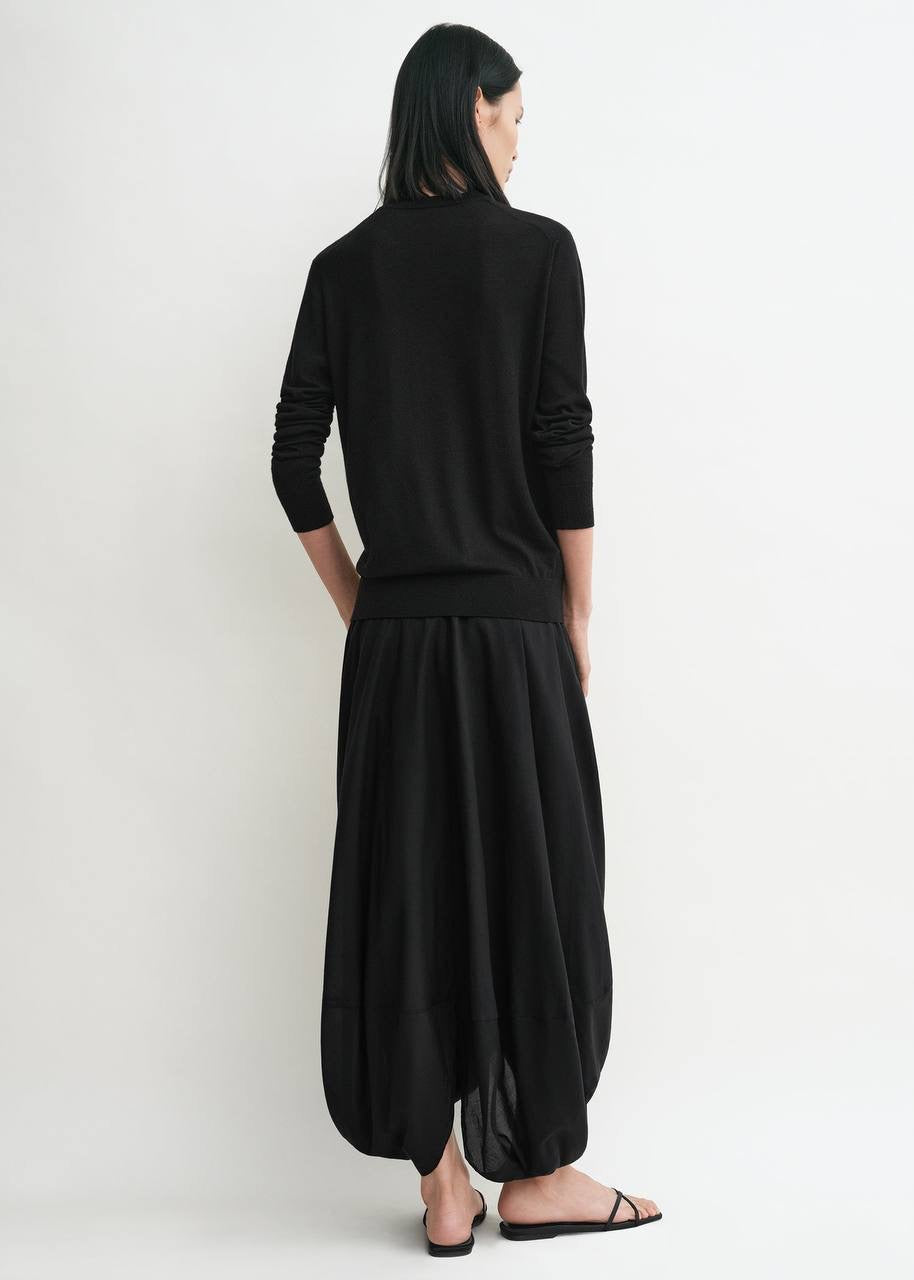 Tot Cocoon Lyocell-Cotton Draped Maxi Skirt