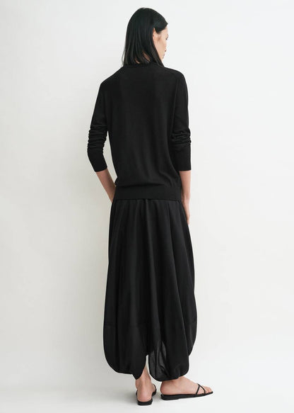 Tot Cocoon Lyocell-Cotton Draped Maxi Skirt