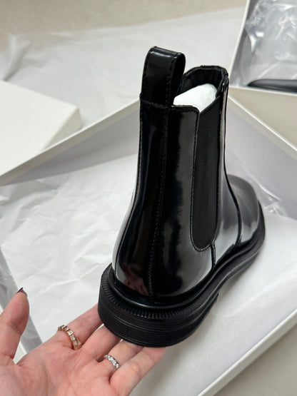 TR Black Elastic Ranger Leather Boots