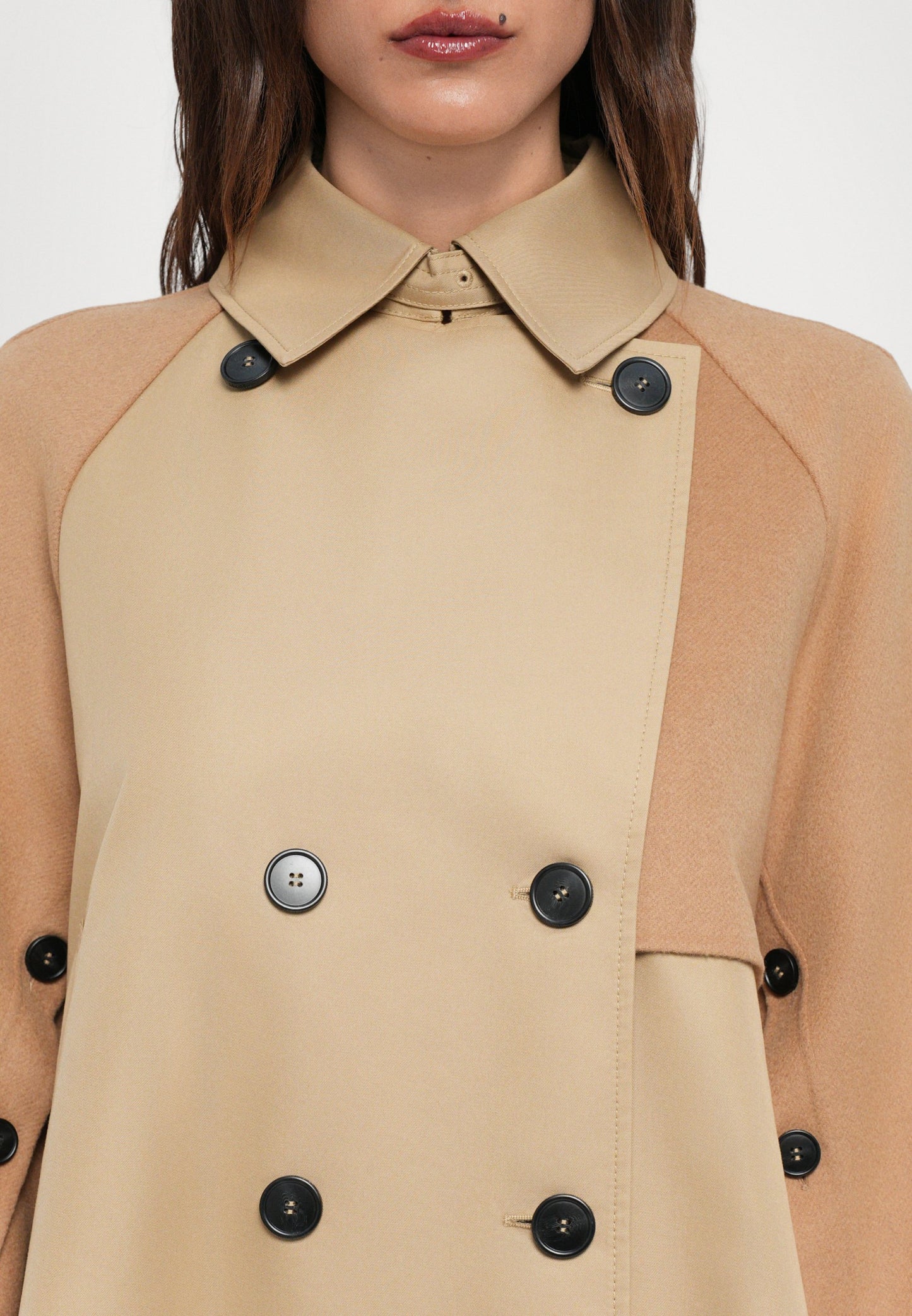 MM Gabardine Double Breasted Trench Short Coat Jacket