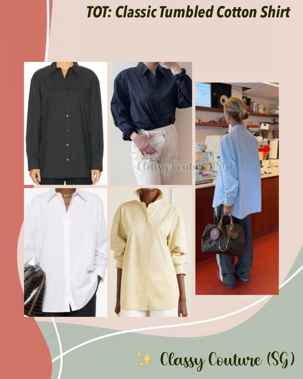 5 Colors! TOT Classic Tumbled Cotton Shirt