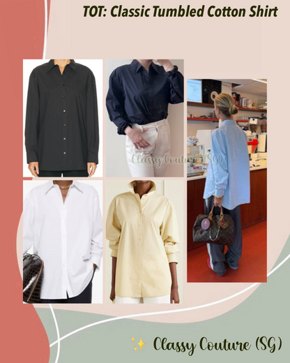 5 Colors! TOT Classic Tumbled Cotton Shirt