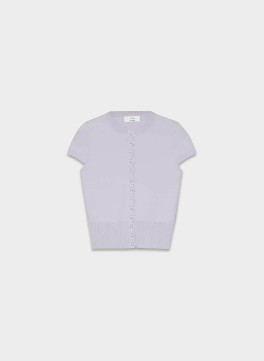 ARZ Storyboard Wonder Yarn Viscose-blend Short-sleeved Cardigan Top