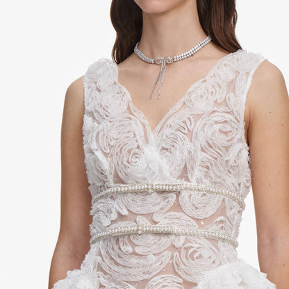 SP White Tulle Lace Mini Dress