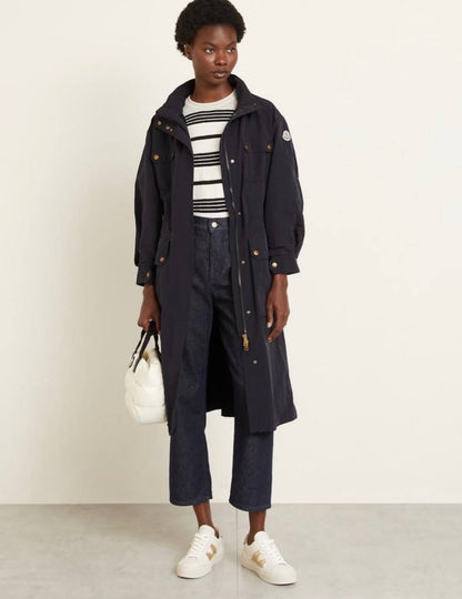 MC Nantes Hooded Gabardine Shell Parka Long Jacket Coat