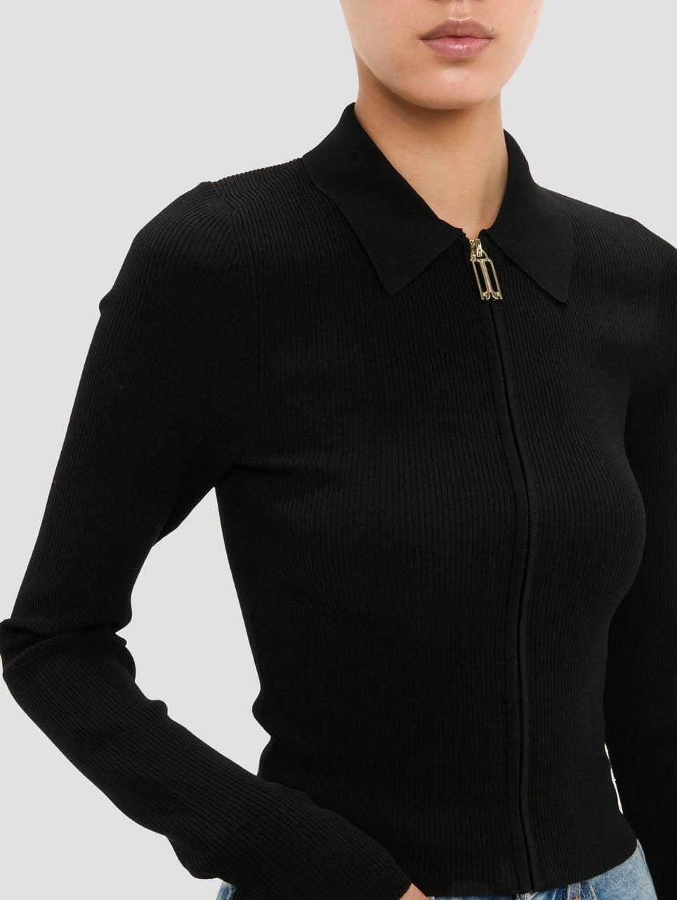 VB Mila Stretch-viscose blend Zipped Cardigan Top