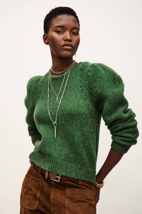 BA Belma Puff-Sleeved Wool-cotton-alpaca blend Jumper