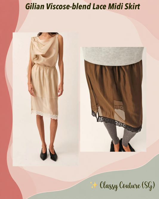 Gilian Viscose-blend Lace-trim Midi Skirt