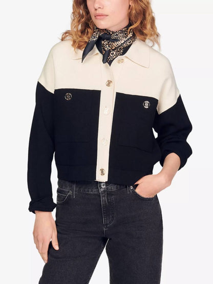 SD Two Toned Knitted Cardigan