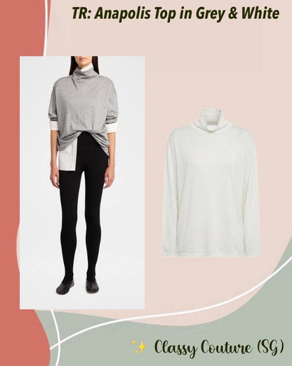 TR Anapolis Mock-neck Lightweight Cashmere Long Sleeve Top Jumper
