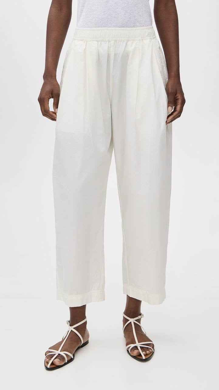 AA Spa Pleat Cotton Smock-waist Jogger Pants