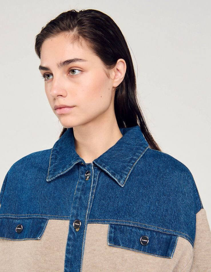 SD Denim And Knitwear Coatigan Oversized Jacket