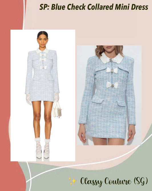 SP Blue Check Collar Mini Dress