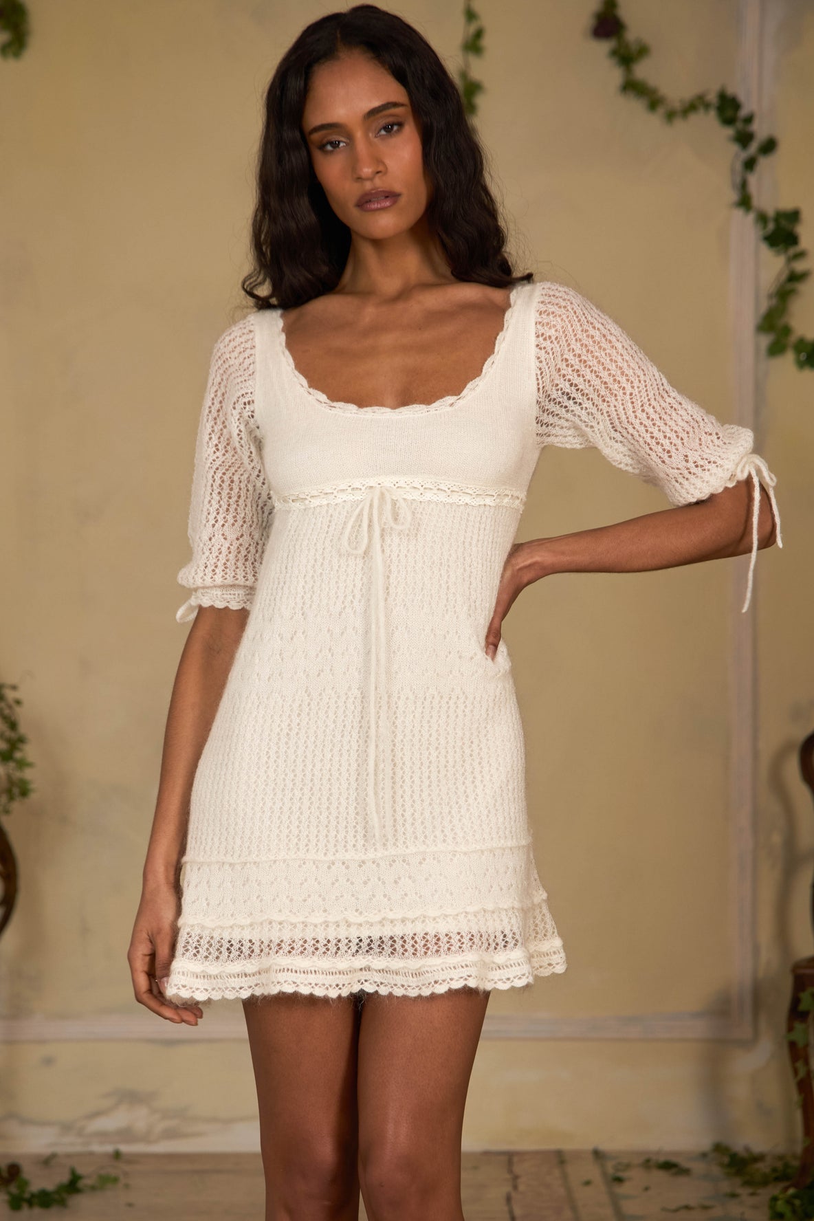 MP Snow Kitten Baby Doll Mohair-wool blend Mini Dress
