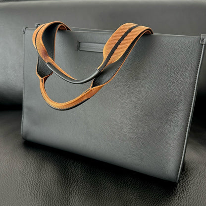 ZN Black Deerskin Leather Tote Bag
