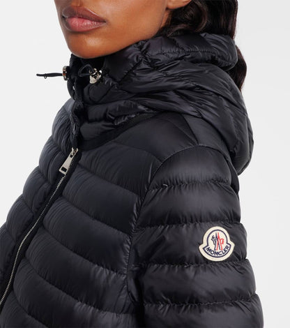 MC Raie Hooded Short Down Gathered Waist Drawstring Jacket
