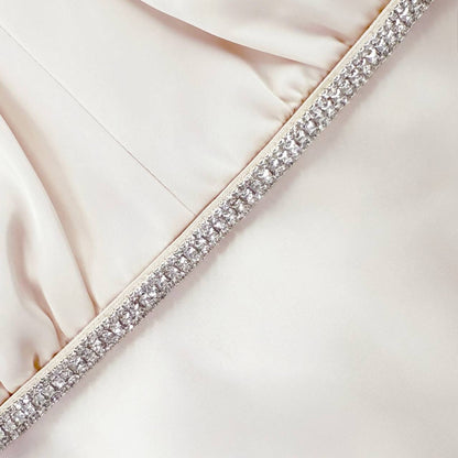 SP Champagne Satin Long Sleeve Maxi Dress