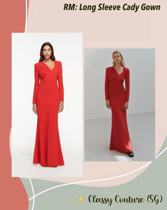 RM Long Sleeve Cady Gown