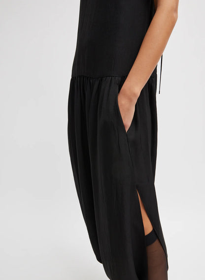 TB Spring Acetate Strappy Jalouise Midi Dress