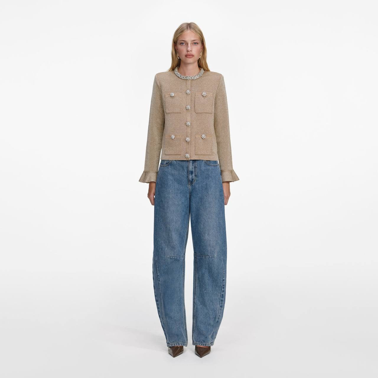 SP Gold Crystal Trim Cardigan