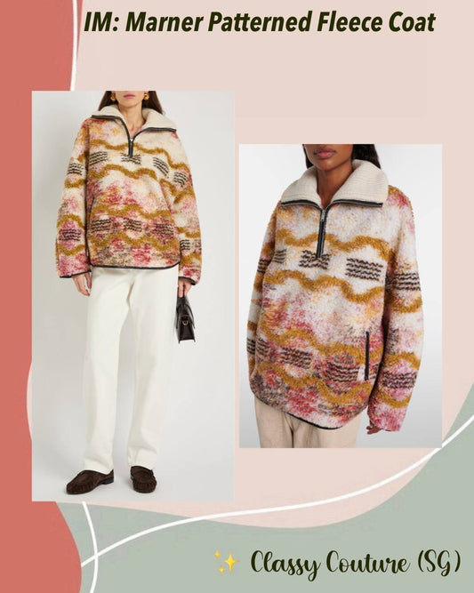 IM Marner Patterned Wool-blend Fleece Quarter-zip Pullover Coat