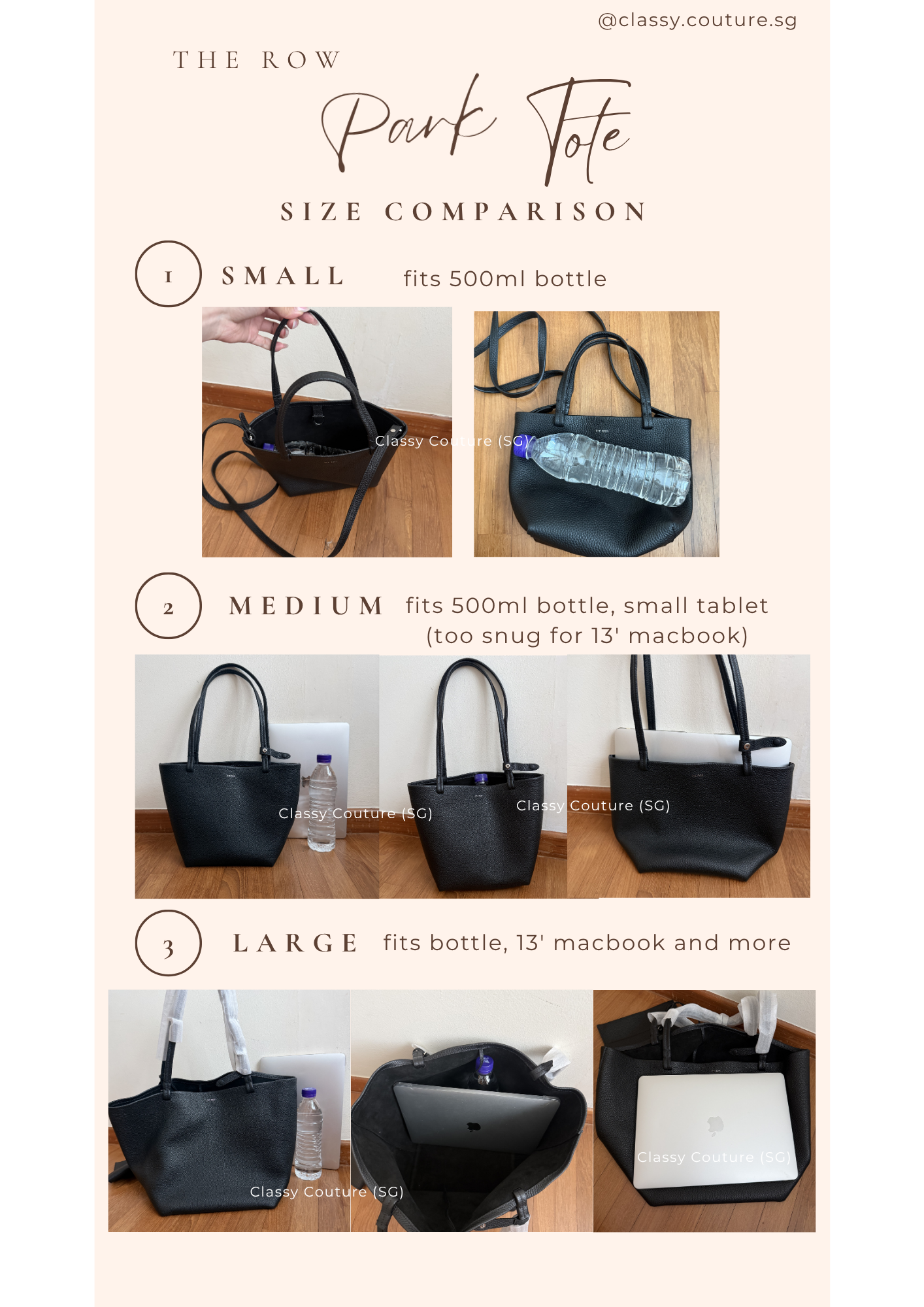 3 Sizes! TR Olive & Black Grained Calfskin Park Tote Three Bag in Small | Medium | Large