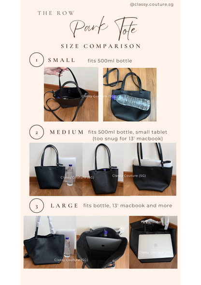 3 Sizes! TR Olive & Black Grained Calfskin Park Tote Three Bag in Small | Medium | Large
