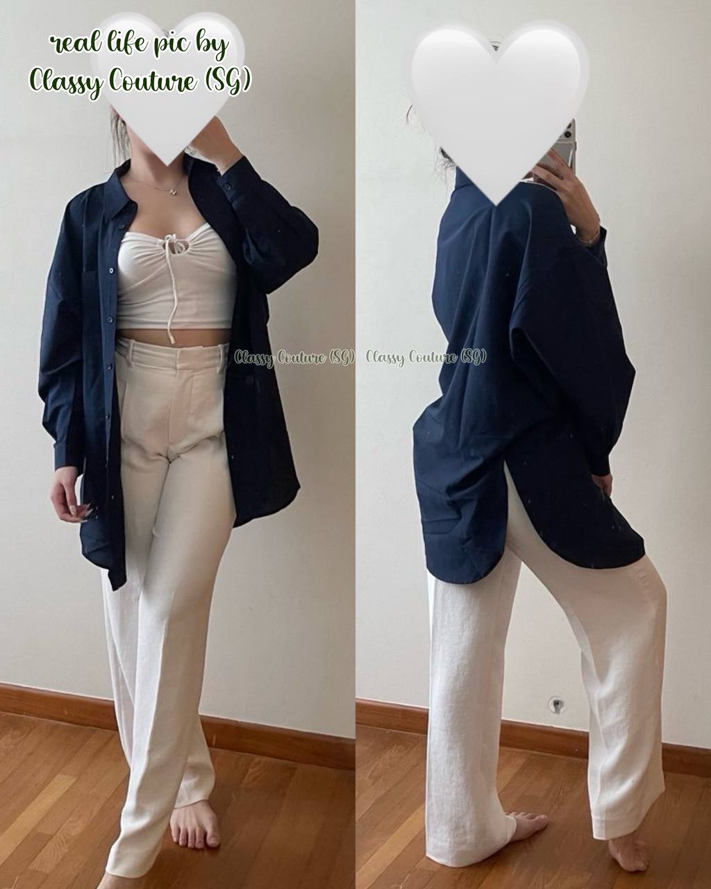 10 COLOURS! Unisex SL Cotton Silk Round Oversized Shirt