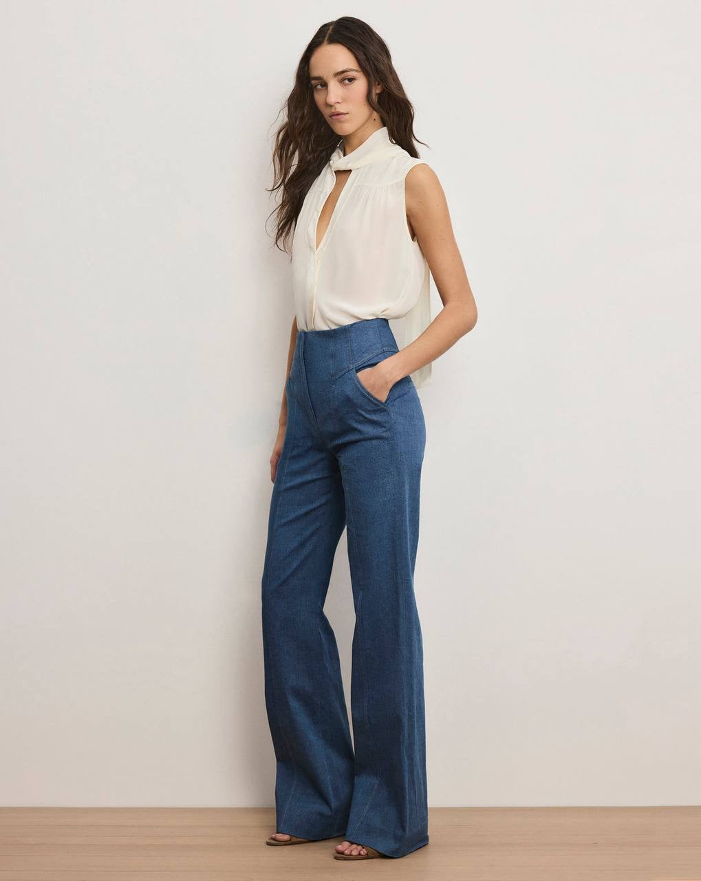 VB Randy Single-Breasted Blazer | Frenkle Pant | Cotton-blend Denim Set