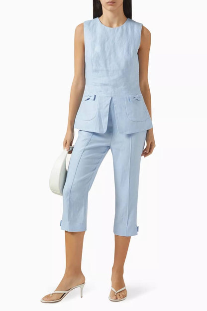 PSE Harper Linen Jacket | Vest | Capri Pants | Set