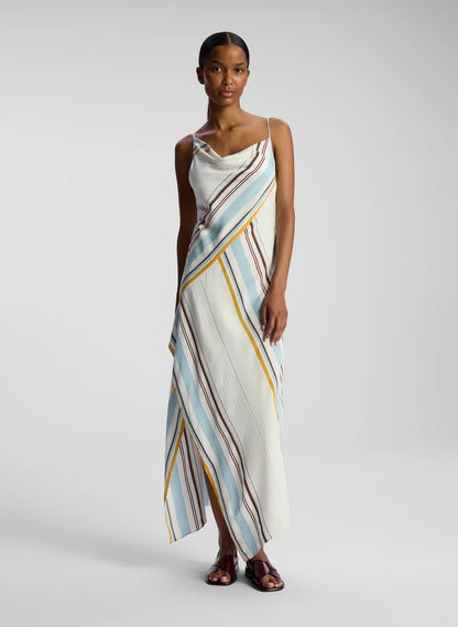 ALC Lauren Viscose-Blend Striped Midi Dress